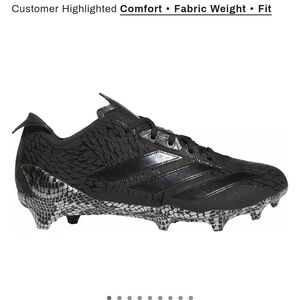New Without Tags Adidas Black and Silver Men's Cleats